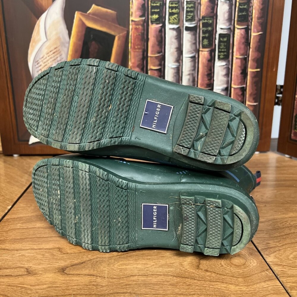 Tommy Hilfiger TWRYANN2 Plaid Rubber Ankle Rain Boots Size 7 - Picture 5 of 6